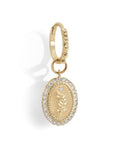 "Olive Branch" Earring Charm with Pave Diamond Border - Peridot Fine Jewelry - Zahava