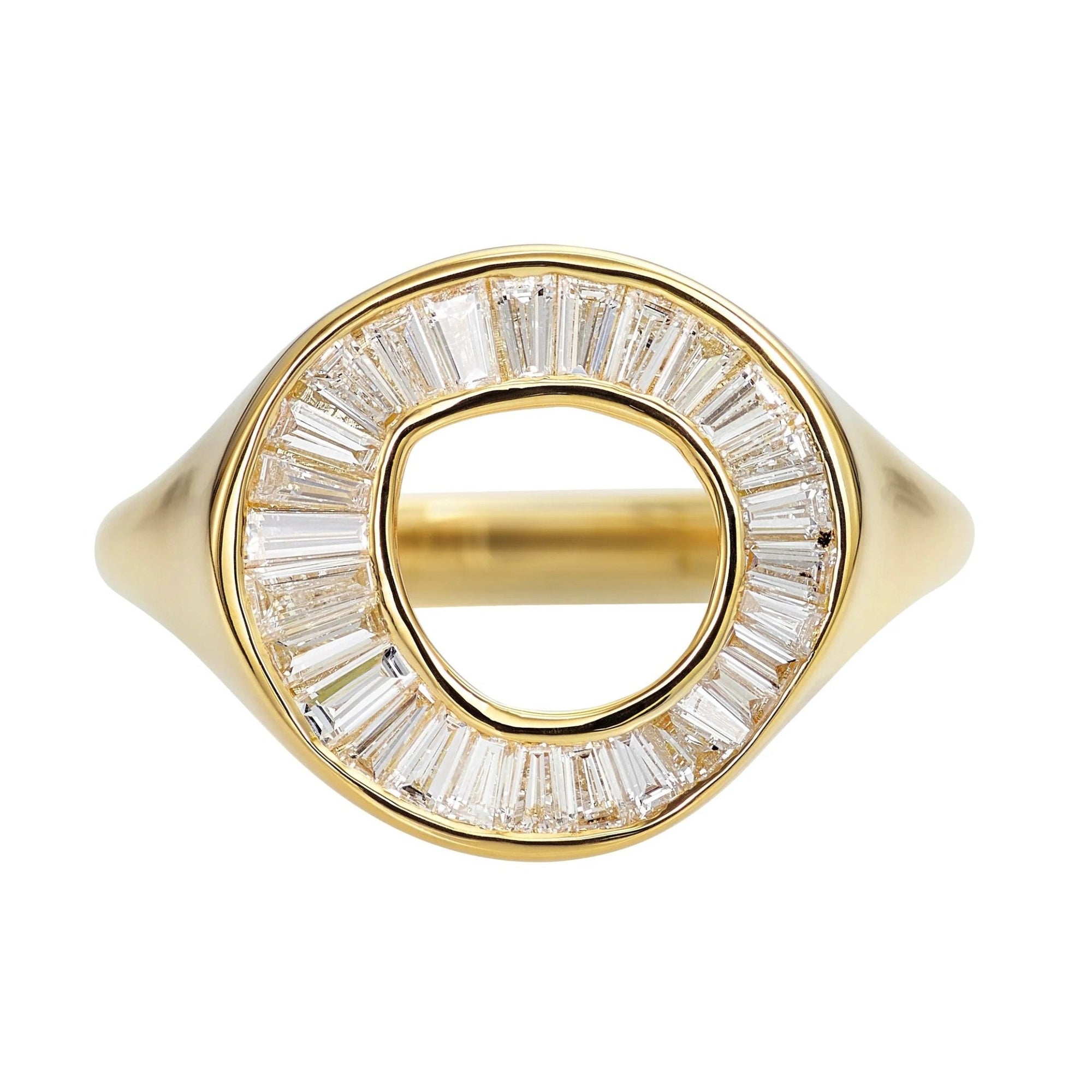 Artemer ORDER ONLY: 18K Gold Tapered Baguette Diamond "Sphere" Ring