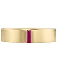 Artemer ORDER ONLY: 18K Gold Unisex Band with Single Ruby Baguette