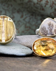 Jamie Joseph Oval Golden Rutilated Quartz Ring