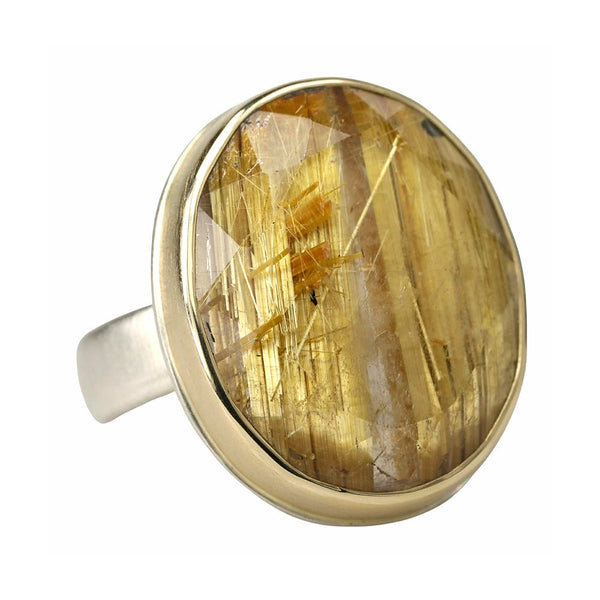 79 Carat Golden high quality Rutile Quartz Faceted / Golden Rutilated Quartz Cut Gemstone / For Jewelry / Oval Shape 33x23x17 MM. Loose Gemstone.