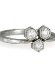 Cathy Waterman Platinum and Diamond "Triple Hexagonal" Ring