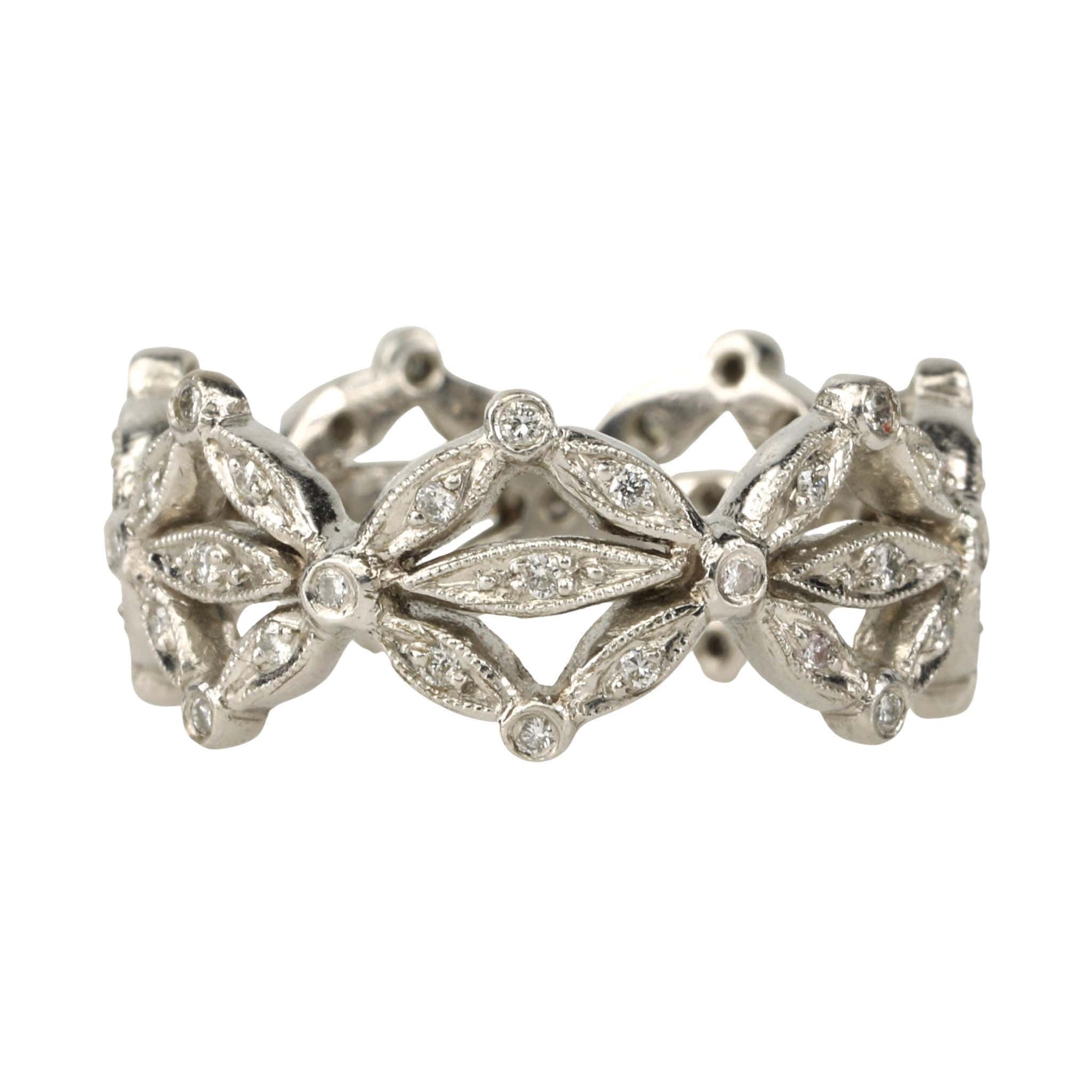 Cathy Waterman Platinum &amp; Pave Diamond &quot;Seed Petal&quot; Band