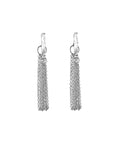 "Soraya" Sterling Silver Flat Bar Earrings with Chain Fringe to the Back - Peridot Fine Jewelry - Sarah Macfadden