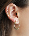 Sterling Silver Large "Sade" Hoop Earring - Peridot Fine Jewelry - dan-yell