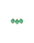 Triple Inverted Emerald Flatback Stud - Peridot Fine Jewelry - Metier by Tomfoolery