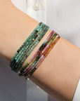 Anne Sportun Watermelon Tourmaline Beaded Wrap Bracelet